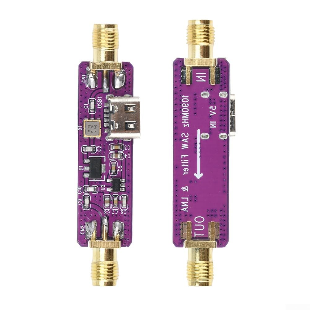 Aktiver SAW-Filter, 1090 MHz, 1,09 GHz, ADS-B mit für LNA 5 V Netzteil, 21 dB Verstärkung