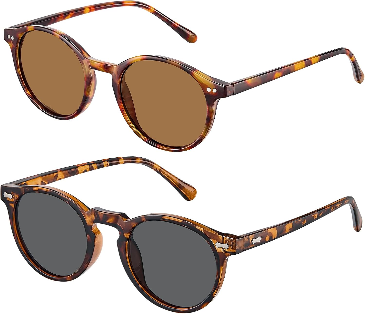 STGATN Small Face Polarized Sunglasses for Women, Round Retro Lightweight TR90 Frame UV400 Protection Sun Glasses