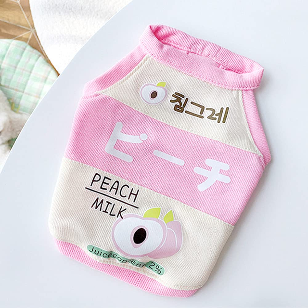 Vêtements mignons pour chat et chien contre la chaleur : gilet fruité rose L