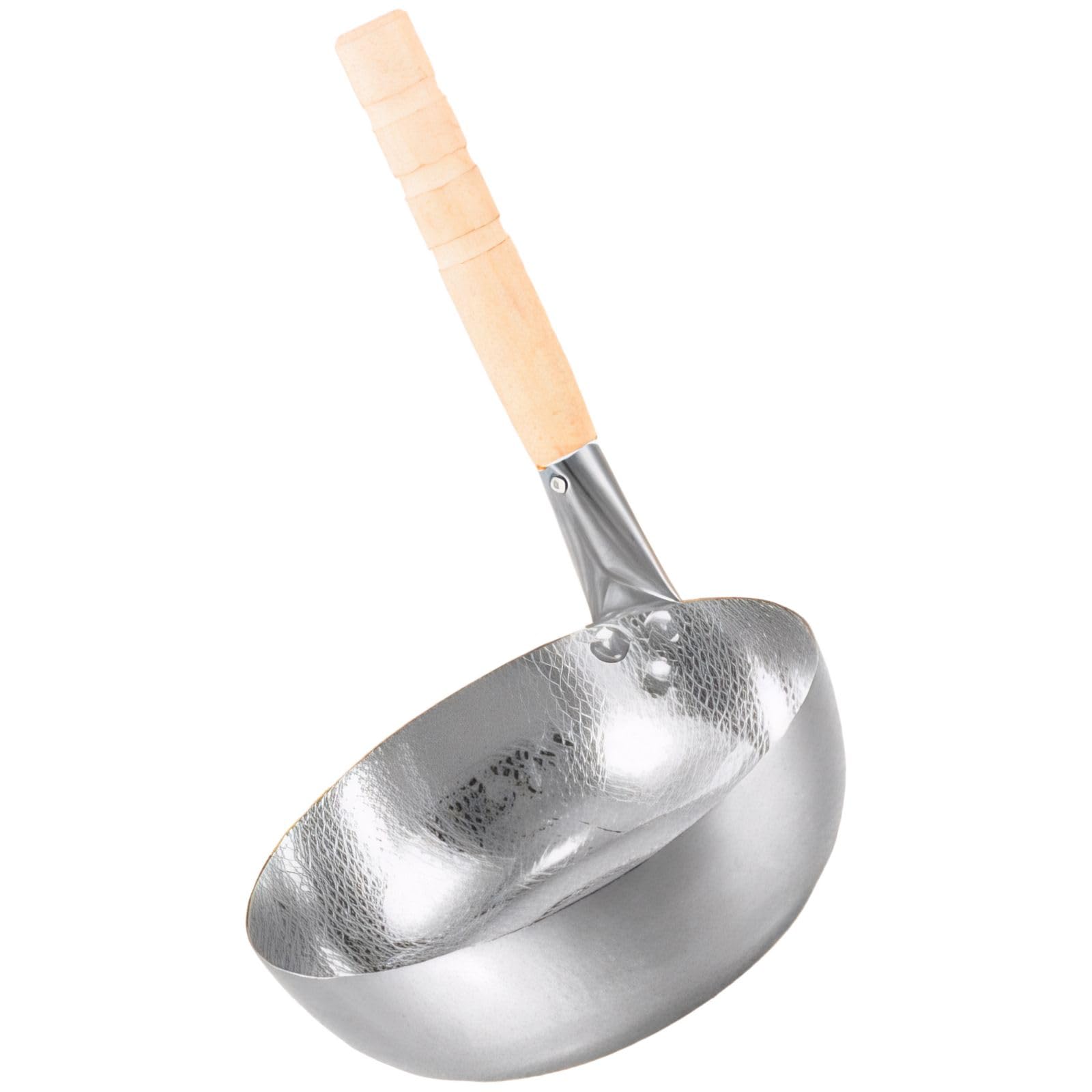 Stainless Steel Pot for Noodle and Soup Cooking, Heavy Duty Cooking Pot with Wooden Handle, Hammered Design for Commercial and Home Kitchen Use