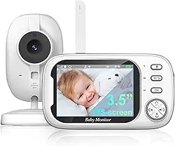 Babá Eletronica, 3.5" HD 720P Bebê Câmera com Tela, 2.4GHz Tecnologia Sem Fio, Áudio Bidirecional, Monitoramento Temperatura, Visão Noturna, Zoom Digital, Detecção De Som Vox Actualizar VB603