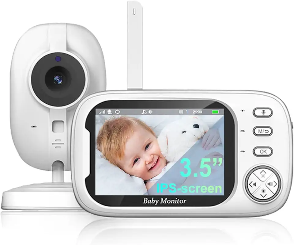 Babá Eletronica, 3.5" HD 720P Bebê Câmera com Tela, 2.4GHz Tecnologia Sem Fio, Áudio Bidirecional, Monitoramento Temperatura, Visão Noturna, Zoom Digital, Detecção De Som Vox Actualizar VB603