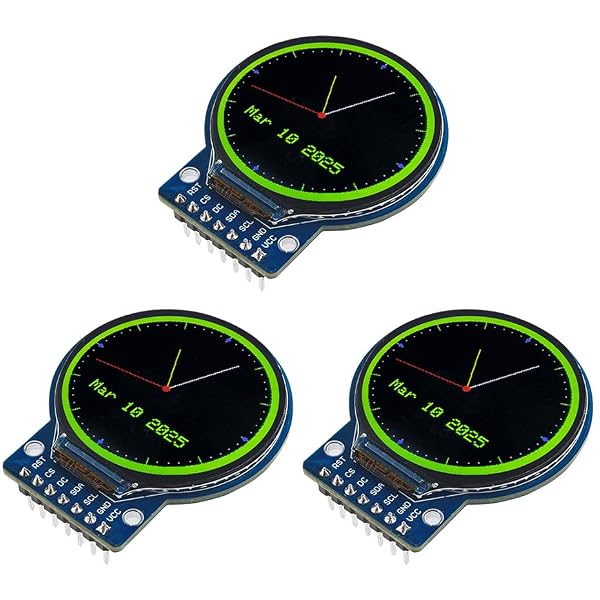 Hosyond 3PCS 1.28 Inch TFT LCD Round Display Screen Module RGB 240 * 240 GC9A01 Driver 4 Wire SPI for Arduino by Hosyond - Used condition - US$17.09