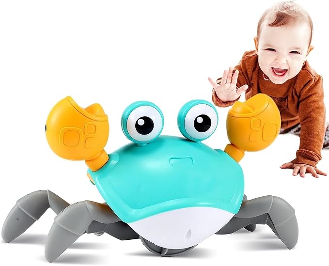KIPA Gaming Full Fun Crawling Crab Baby Musical Kids Toy with LED Lights & Rechargeable Battery | Interactive Early Learning and Entertainment Toys for Kids Toddlers & Infants (Crab - Green)