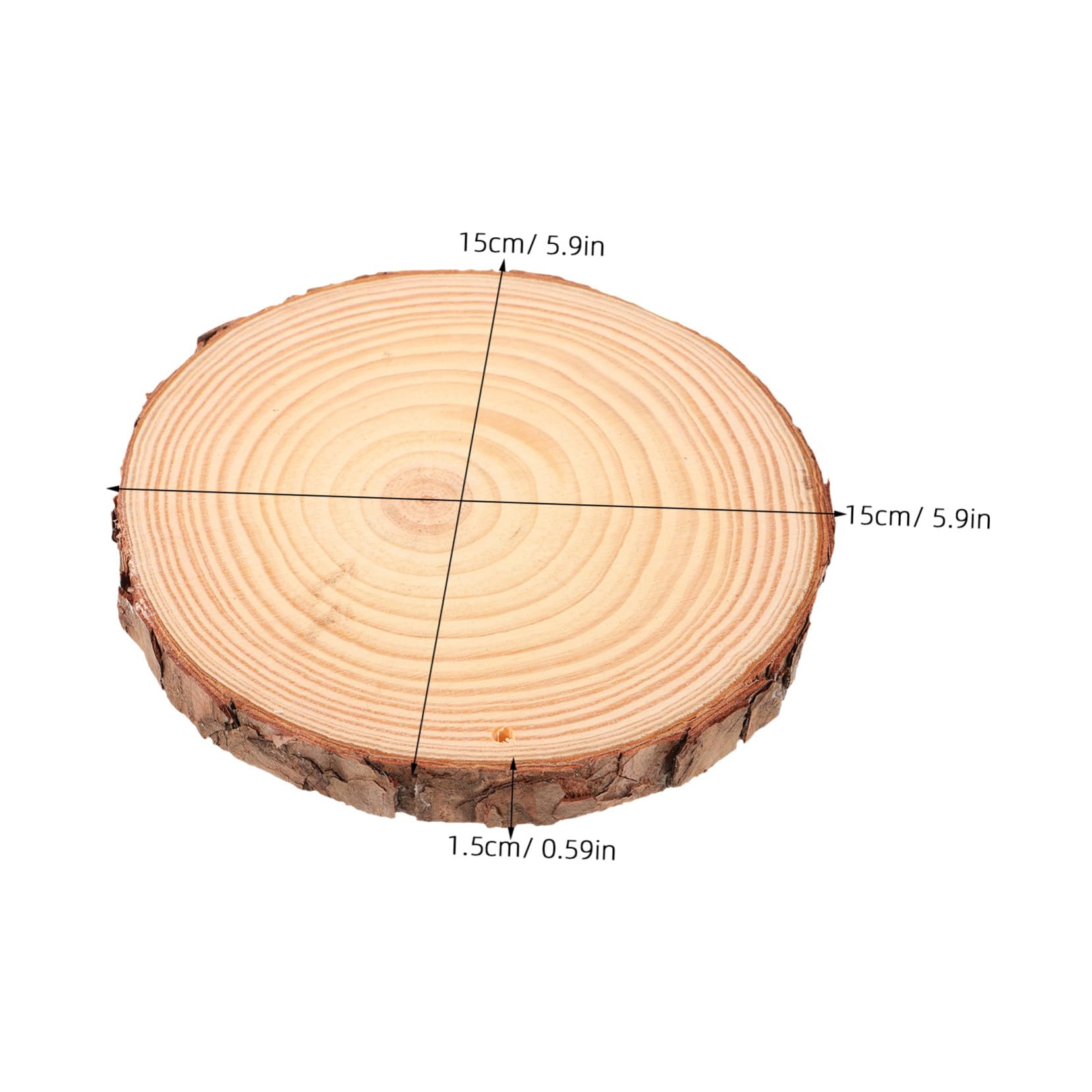 TEHAUX 5 Stück Holzscheiben zum Basteln Kiefernholz mit Rinde Unbehandelte Holzscheiben für DIY Dekorationen Hochzeiten Wohnkultur und Fotorequisiten