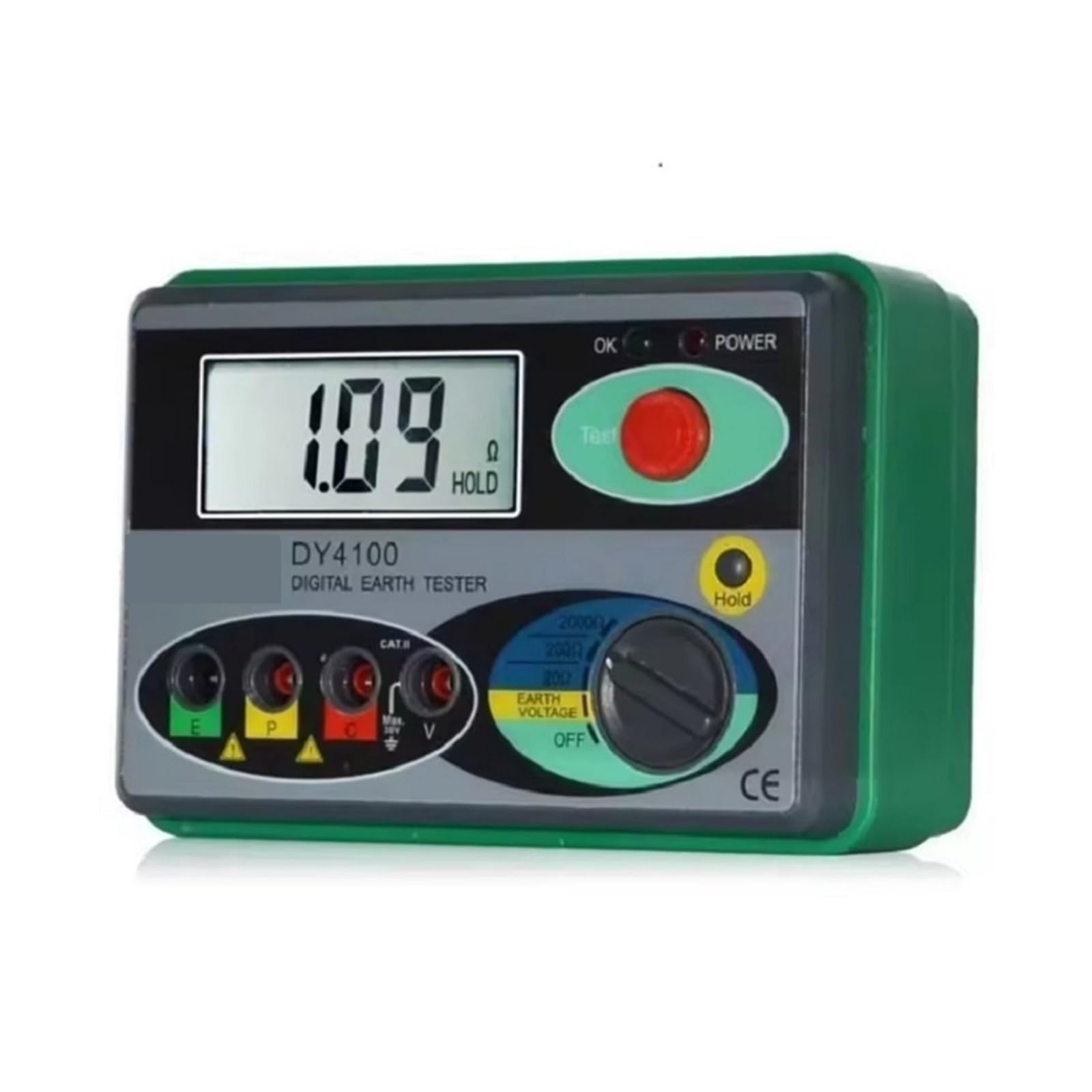 Probador de resistencia, Medidores De Resistencia, DY4100 Medidor Tierra Digital Meg-ohmímetro 0-2000 Ohm Instrumentos Inspección Probador Electricista,Ohmímetro