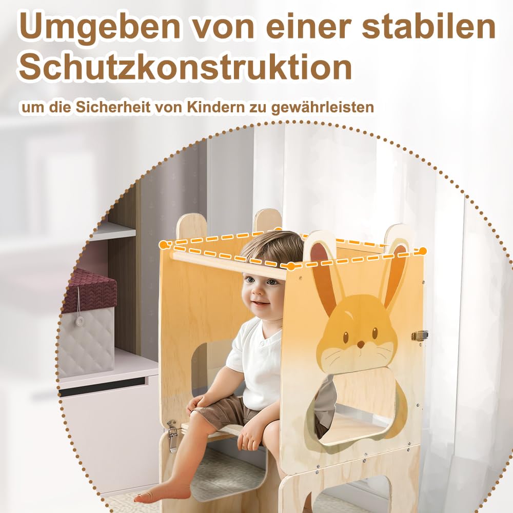 Tour di apprendimento trasformabile con lavagna nera, versatile e sicura per bambini, 2-in-1 Learning Chair, ideale per imparare, disegnare e giocare a casa(87 x 42 x 38,5 cm)