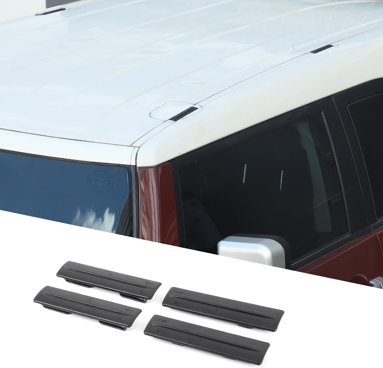 Roof Rack Delete Removal Kit Compatible with Toyota FJ Cruiser 2007-2021, 6Pcs ABS Metal Roof Rack Drip Molding Hole Protection Cover Replaces Accessories, Black 75596-35030