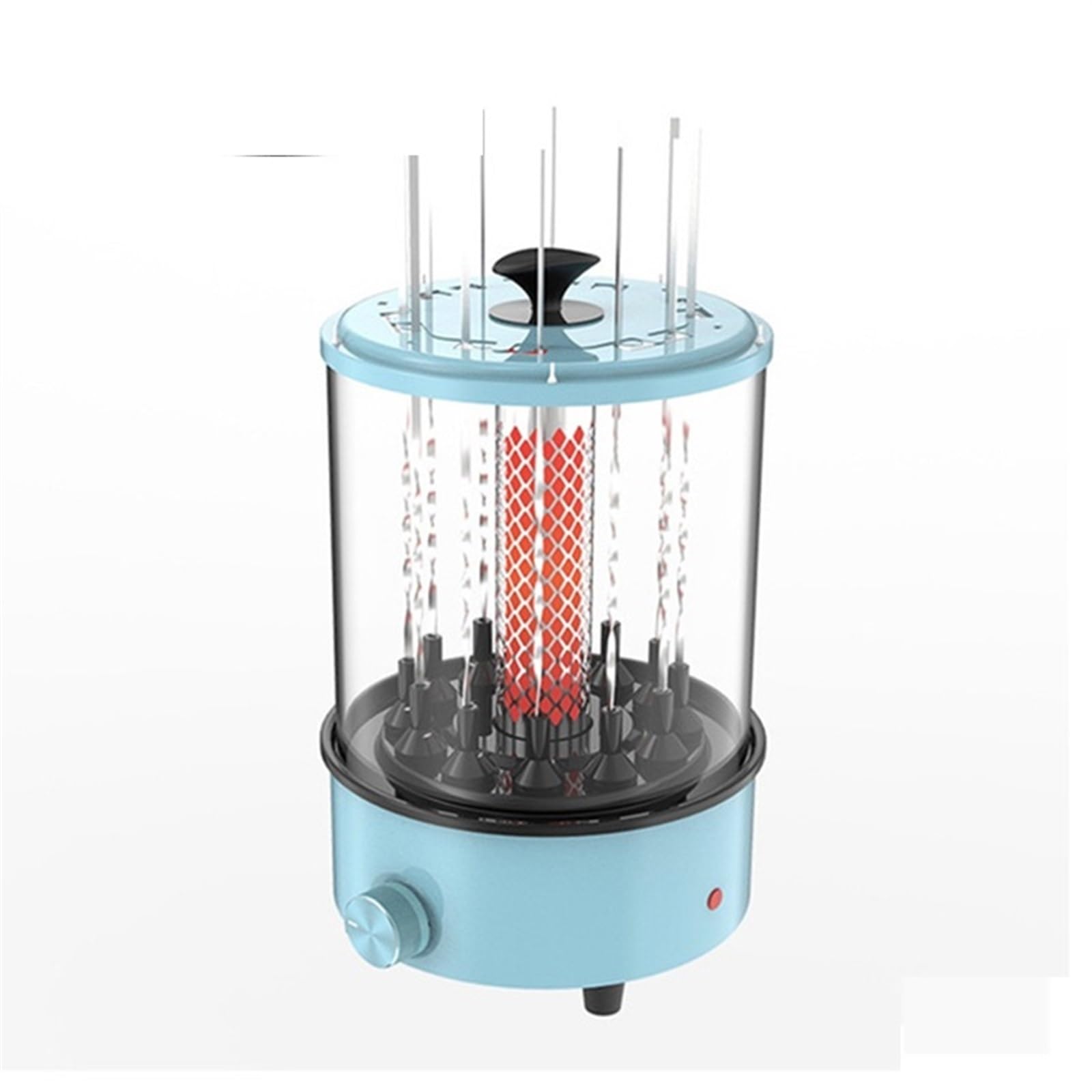 Frytkownice, Piekarnik elektryczny automatyczny obrotowy szpikulec bezdymny grill Grill Cup BBQ Kebab maszyna rożna pieczeń domowa kuchenka grzewcza(Blauw)