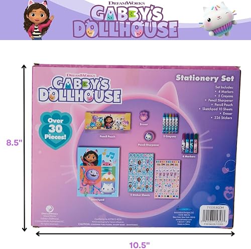 Miniatura 8 de Innovative Designs Gabbys Dollhouse Kids - Juego de calcomanías y arte para colorear para niños, 30 piezas. Suministros escolares y artesanales con