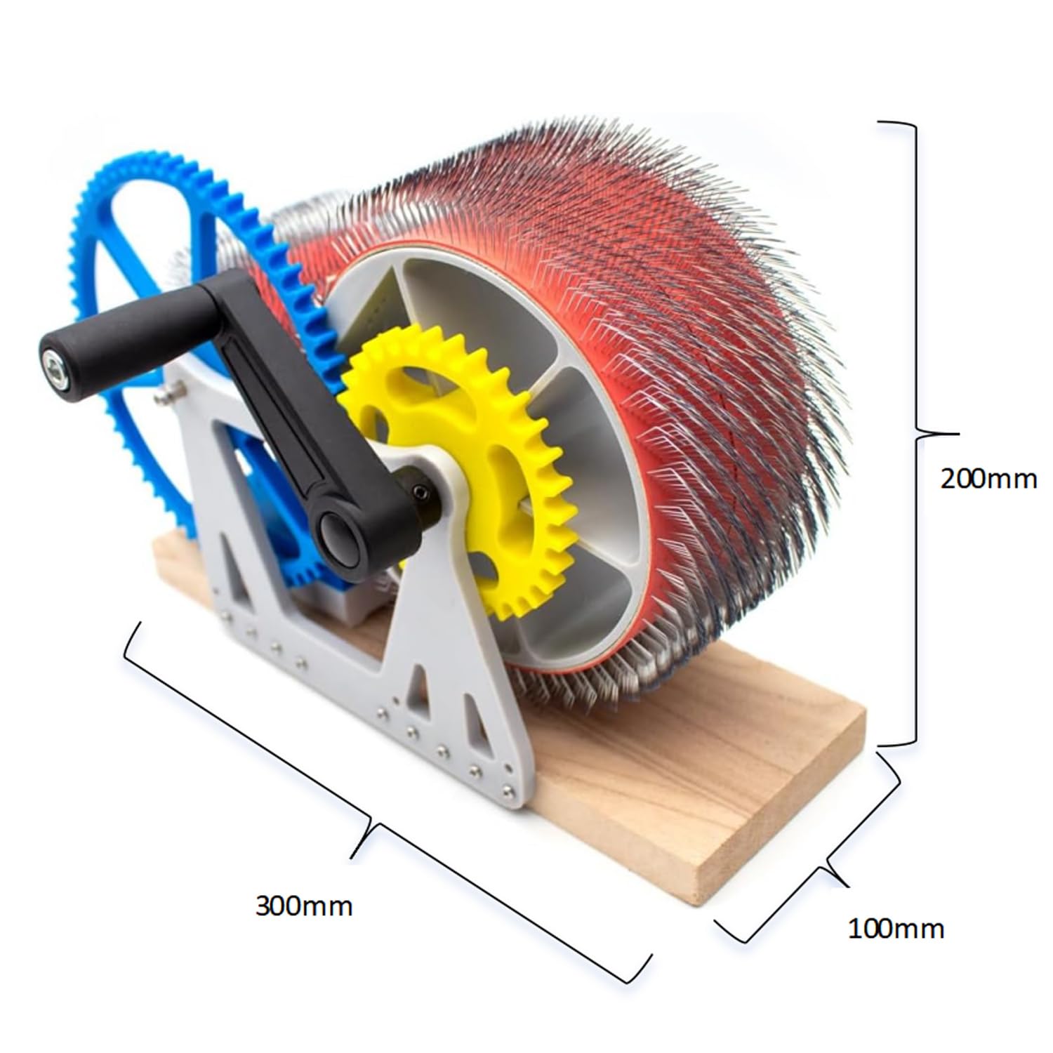 Cardatrice per lana, manuale con manovella per cardare fibre di lana e feltro, ideale per lavori fai da te e miscelazione rapida dei colori