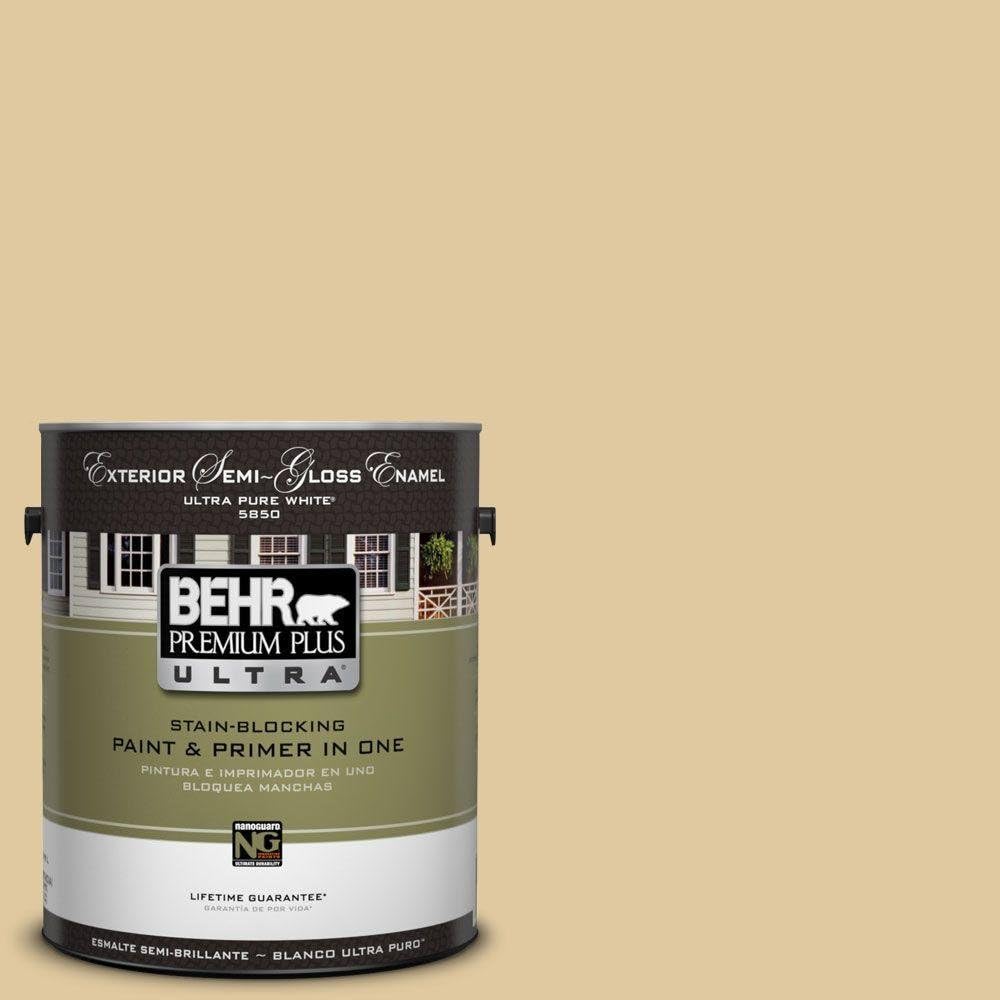 BEHR Premium Plus Ultra 1-Gal. #UL150-5 Crepe Semi-Gloss Enamel Exterior Paint