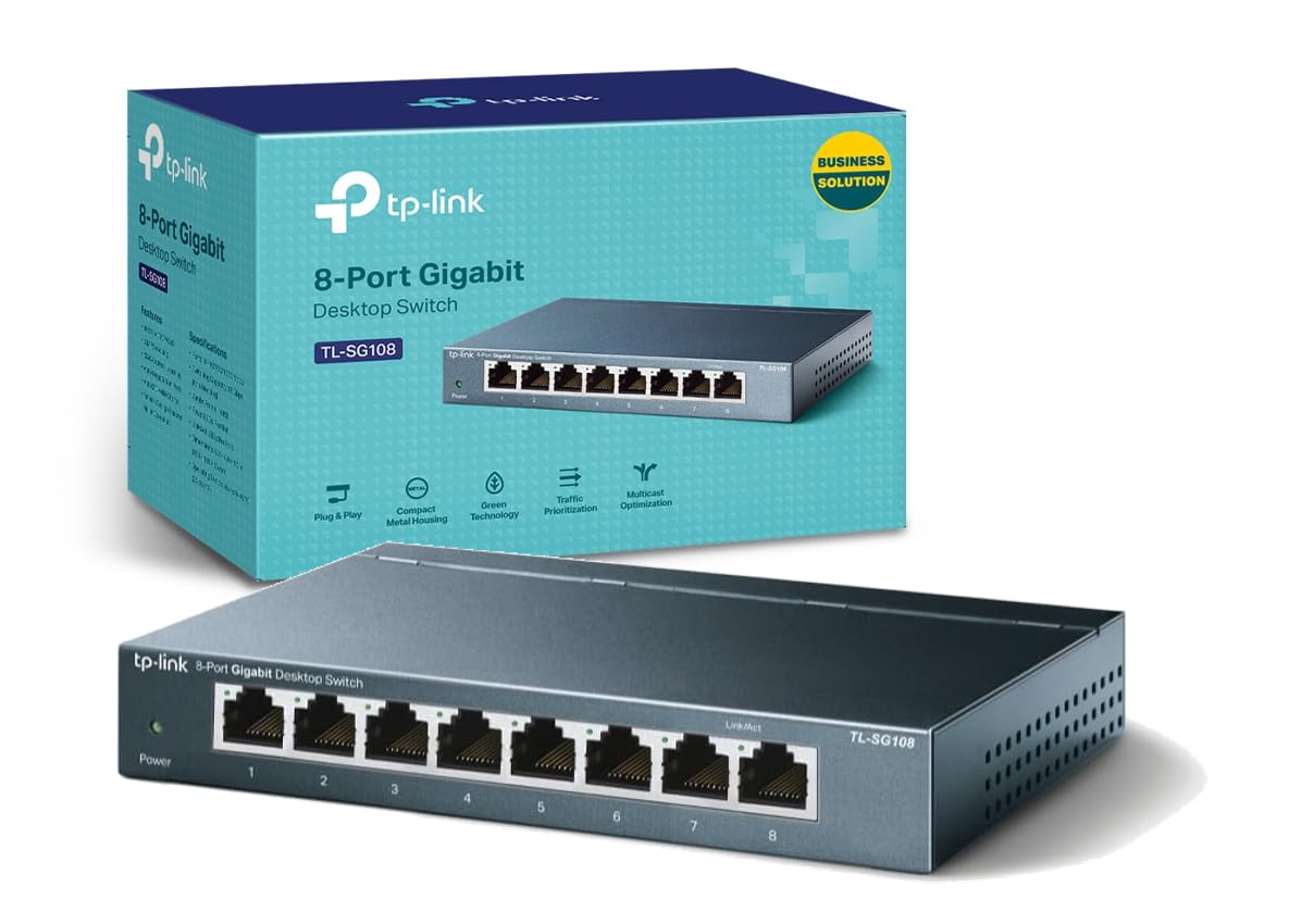 Switch TP-Link 8 Puertos Gigabit: Conexión Rápida y Efici...