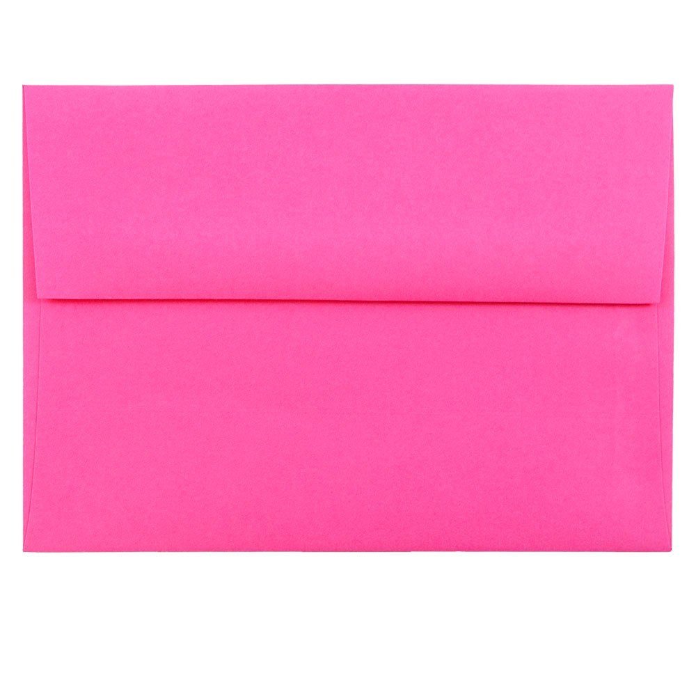 JAM PAPER A6 Colored Invitation Envelopes - 4 3/4 x 6 1/2 - Ultra Fuchsia Hot Pink - 25/Pack
