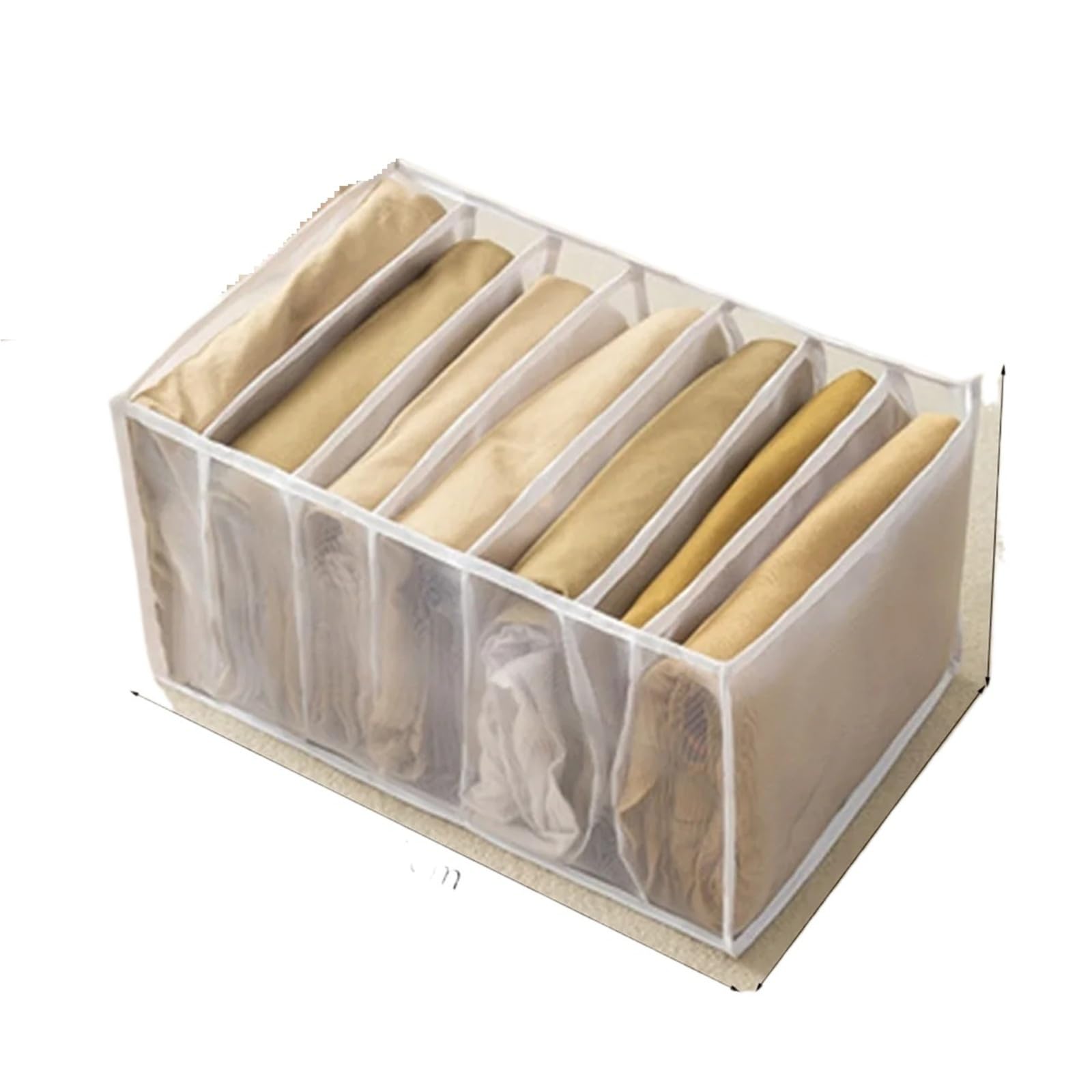 GYTTDERFL Sock Organiser Closet storage box folding underwear partition drawer jeans wardrobe clothes(WHITE,Color08)