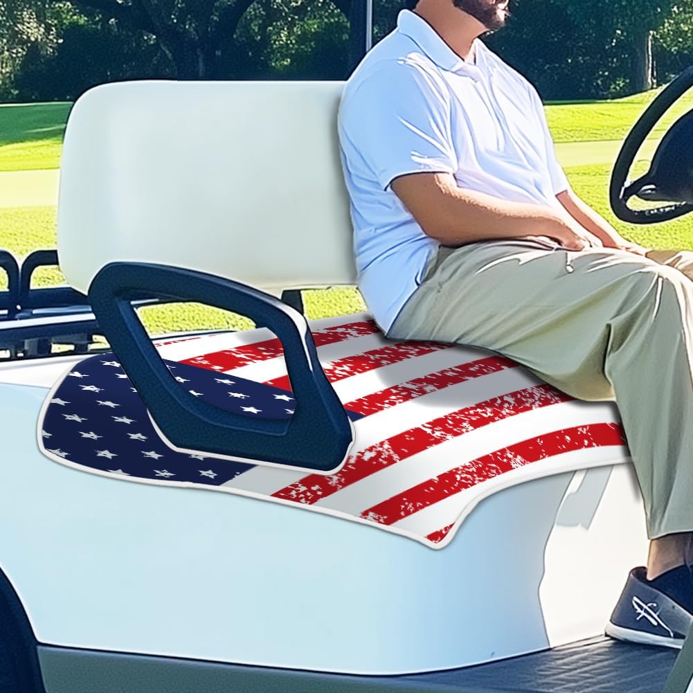 ORIGACH Distressed American Flag Golf Cart Seat Covers, 51x31inch image 5
