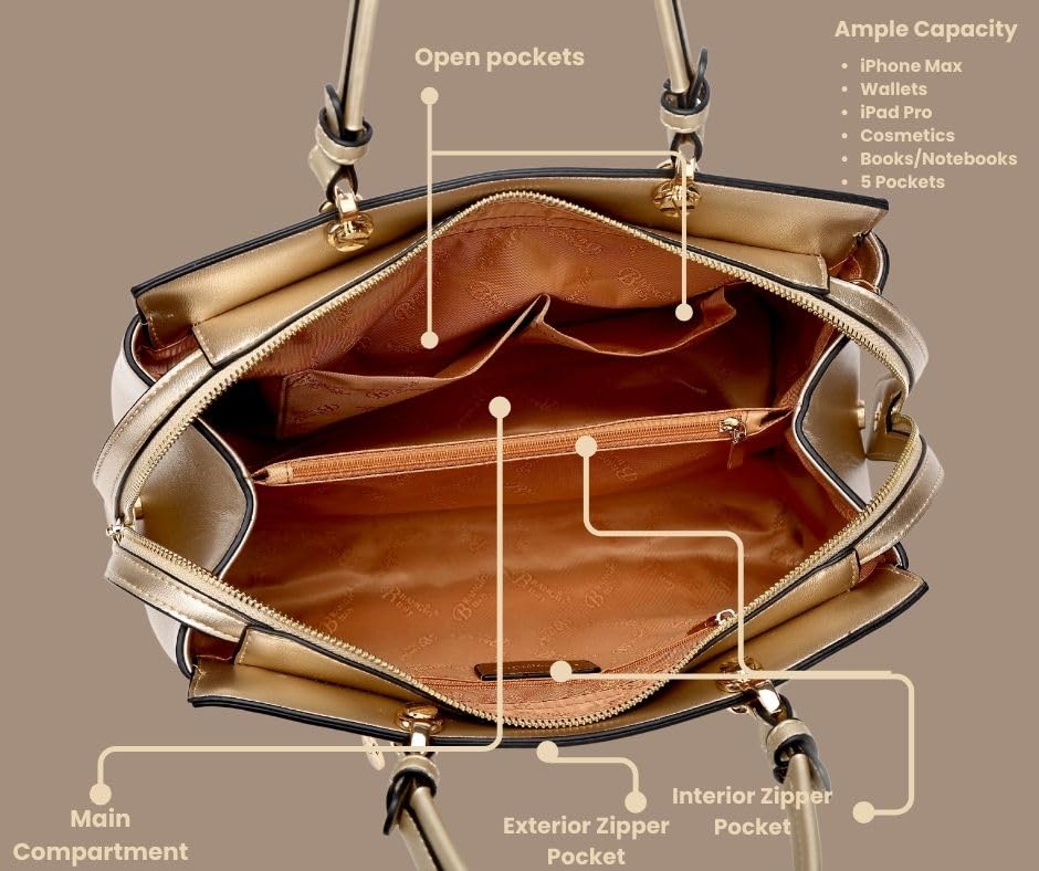 Italy Handbag – Vegan Leather Satchel with Rhinestone Accents & Convertible Strap | U.S.A. Company Ships from L.A.2