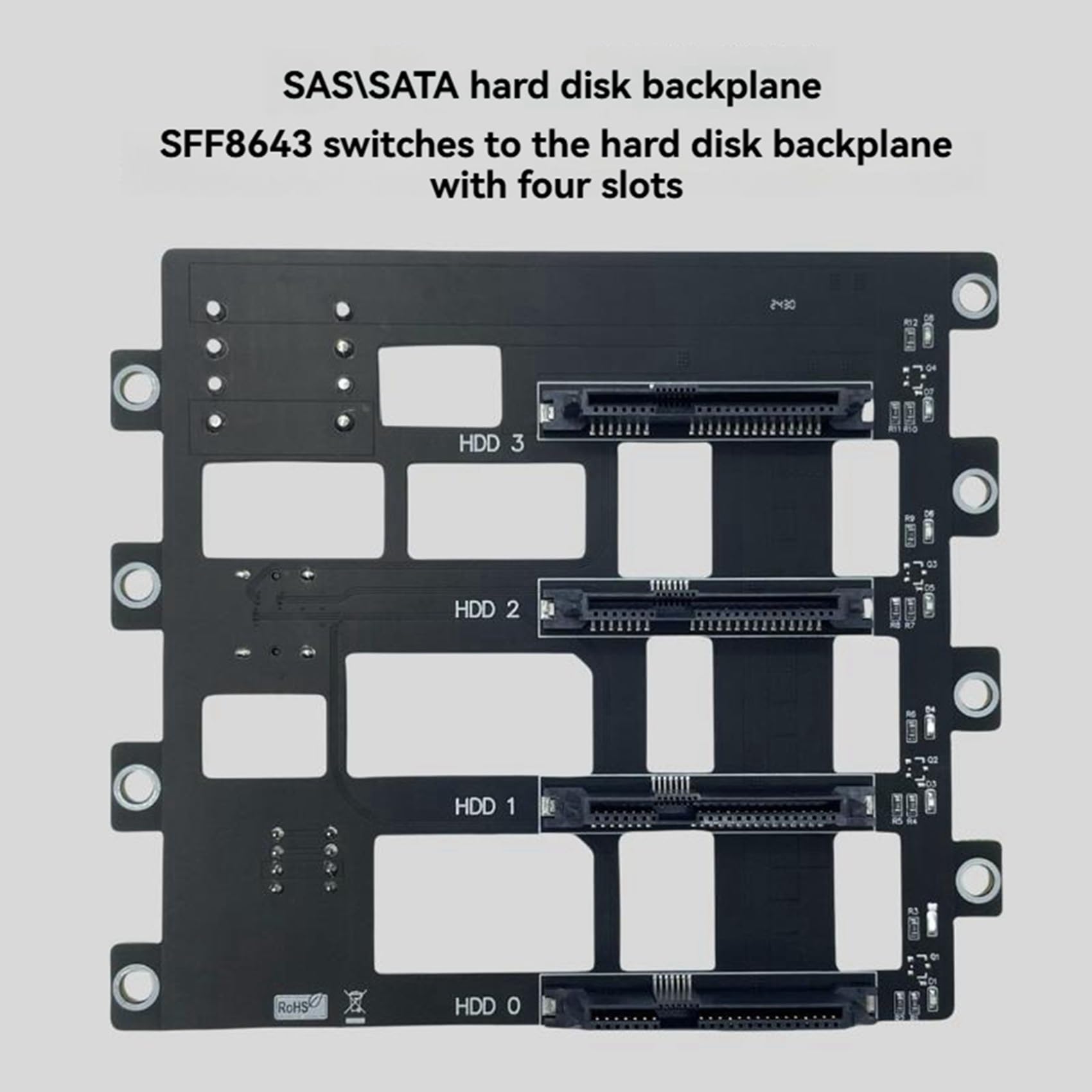 2 discos duros SAS/SATA para servidores de almacenamiento NAS, 6 Gb/s, SFF8643 a 4 bahías, adaptador SSD de 4 bahías, gran fuente de alimentación 4D