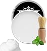 Solid Shaving Soap for Men,Mint Shaving Smoothest Wet Soap with Shaving Brush,Deep Cleaning,Travel Size Shaving Soap