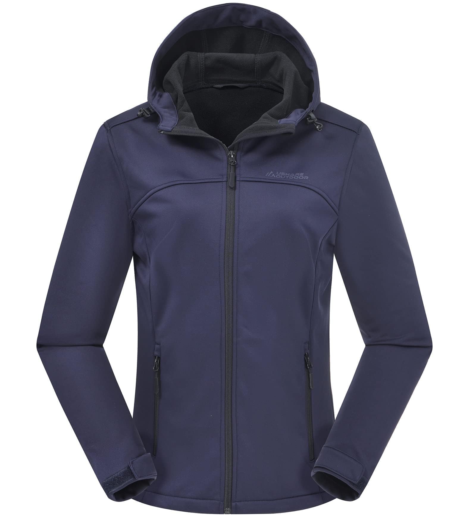 ATLASLAVA Damen Softshelljacke Wasserdichte Atmungsaktive Leichte Fleece Kapuze Übergangsjacke Laufen Wanderjacke S-XXL