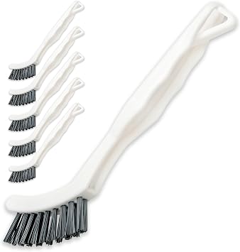 6-Pack Grout Cleaner Brush Scrub Set - Stiff Bristle Scrubbing & Detail Cleaning Brushes for Household Use on Bathtub, Shower, Kitchen, Tile Floors, Sink, Grooves, Window Tracks, Drains