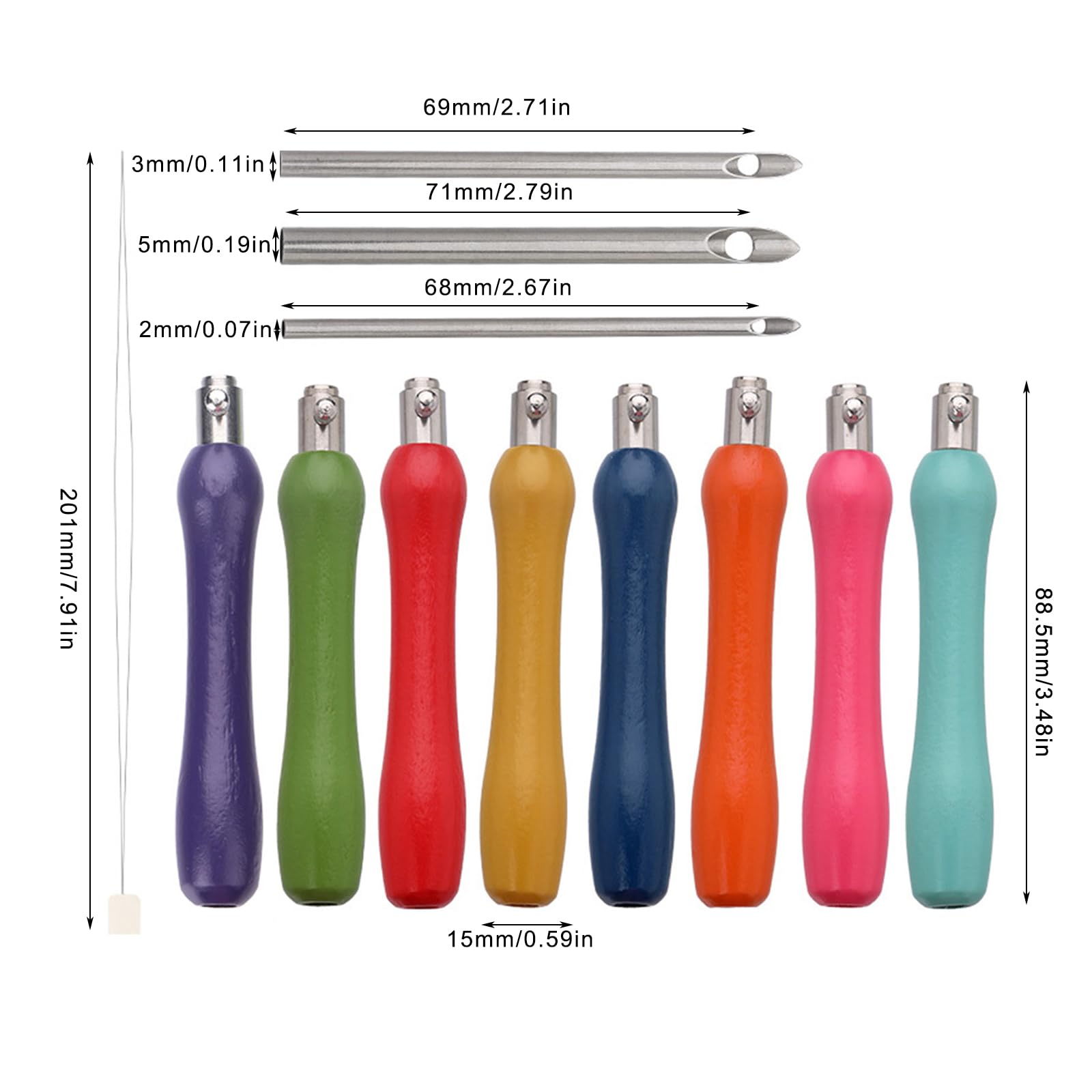 MRKU 5 Set Punched Needle Tool Set Stickerei Stift Einstellbare Punched Needle Pen Einfach zu bedienen