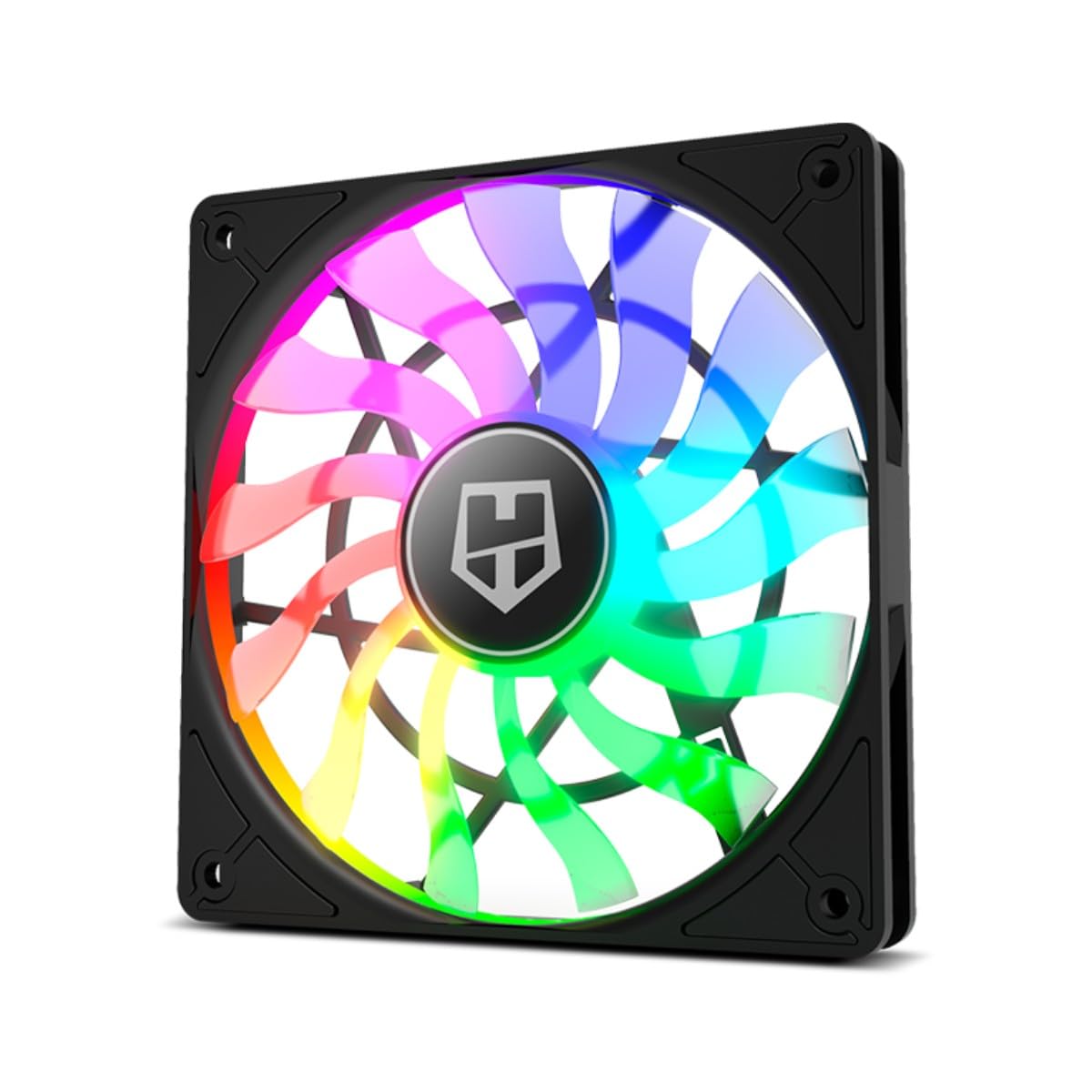 NOX XTREME PRODUCTS HUMMER SLIM FAN - PC Case Fan 120 mm, ARGB LED, 13 Translucent Blades, Super Slim Quiet Design, Hydraulic Bearings, Rubber Supported Corners, Black