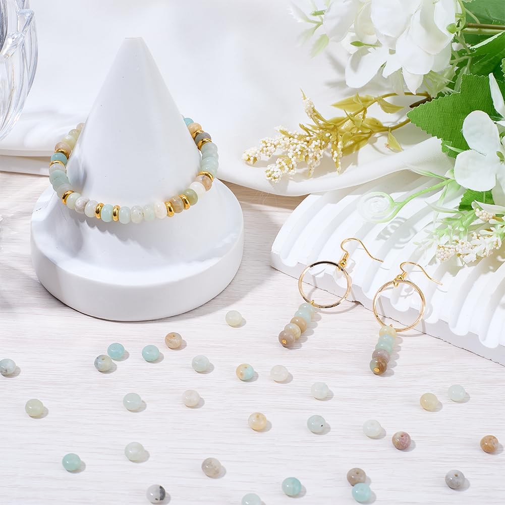 SUNNYCLUE 1 Box About 96pcs 6mm Heishi Gemstone Beads Flat Round Natural Stone Beads Bulk Abacus Amazonite Rondelle Stone Disc Colorful Loose Spacers for Jewelry Making DIY Craft Bracelets Necklaces - Image 4