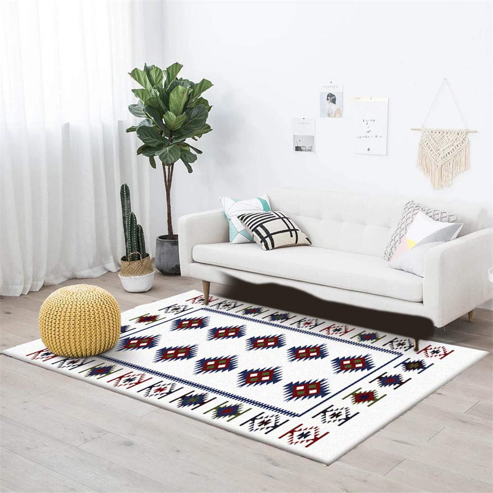 Tapis antidérapant de cuisine géométrique et lavable de 7mm d'épaisseur