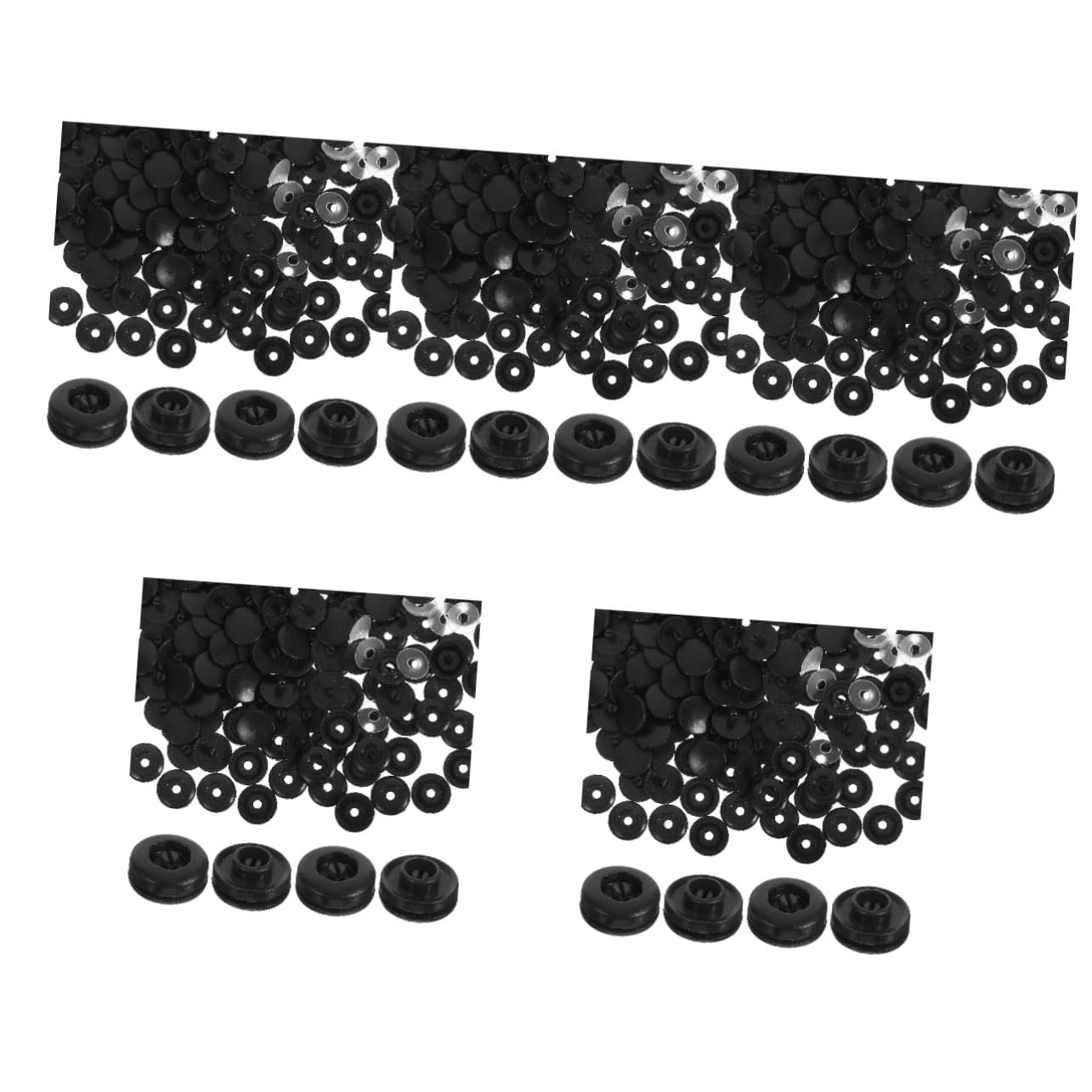 500juegos Botones Presión De Plástico Para Ropa y Manualidades Botones De Costura Para Bebés Accesorios De Diy Color Negro