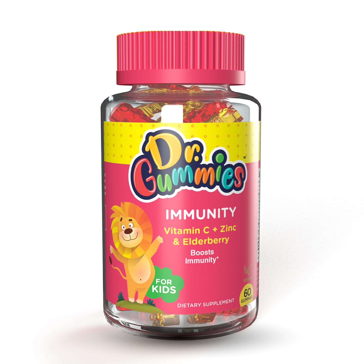 Dr. Gummies Immunity Booster Gummies With Vitamin C + Zinc & Elderberry For Kids, Pack of 60's