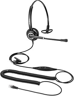 Corded RJ9 Telephone Headset with Microphone Noise Cancelling, Yealink Phone Headset, Office Headset Work for Fanvil Grandstream Htek Huawei Dlink Akuvox