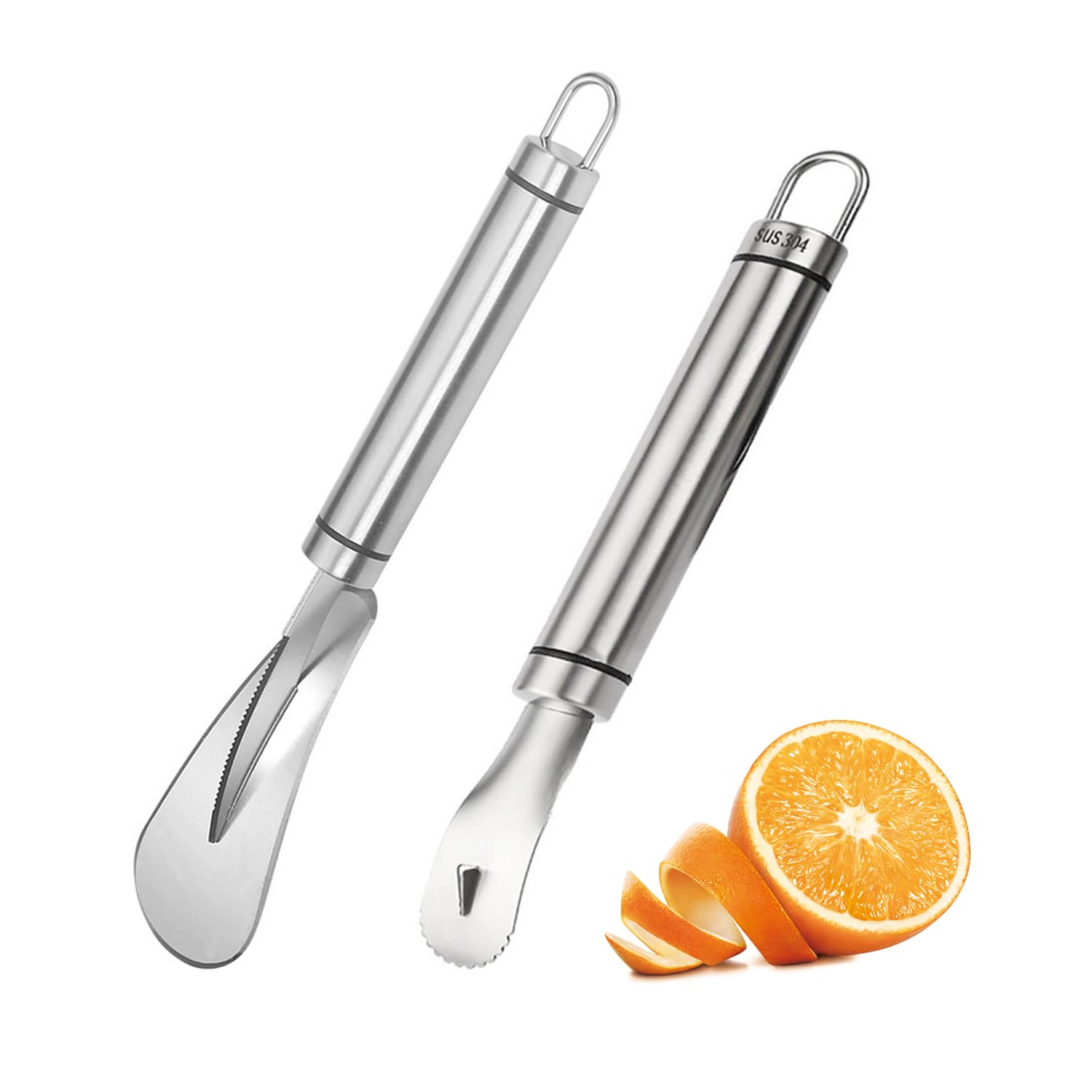 Tvsvkwe Silver 2 Pieces Peeling Tools, Stainless Steel Fruit Tools, Fruit And Vegetable Tools, Kitchen Supplies.