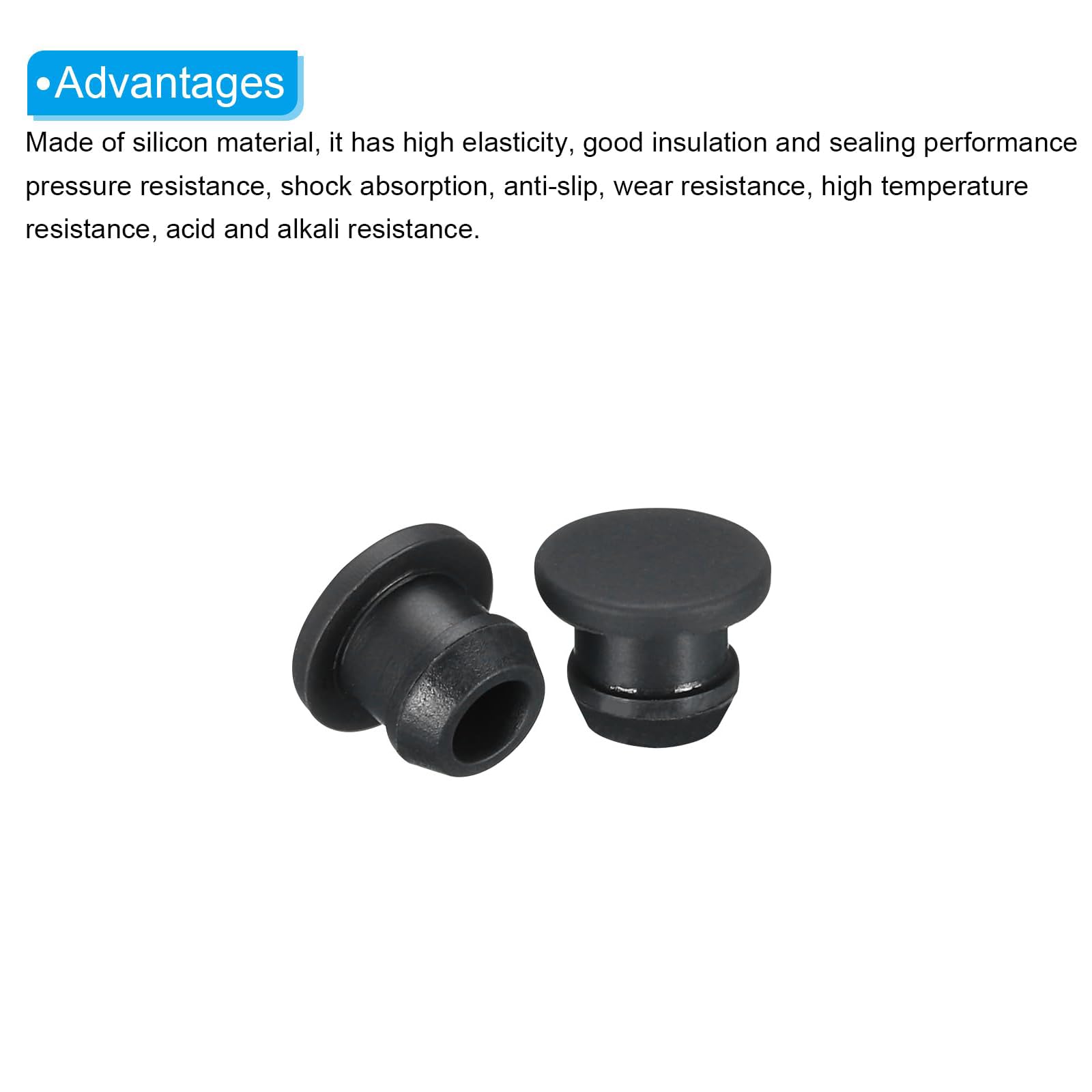 TA-VIGOR 30Pcs Silicone Snap in Locking Hole Plugs, 8mm Diameter Hole Stoppers - Image 4