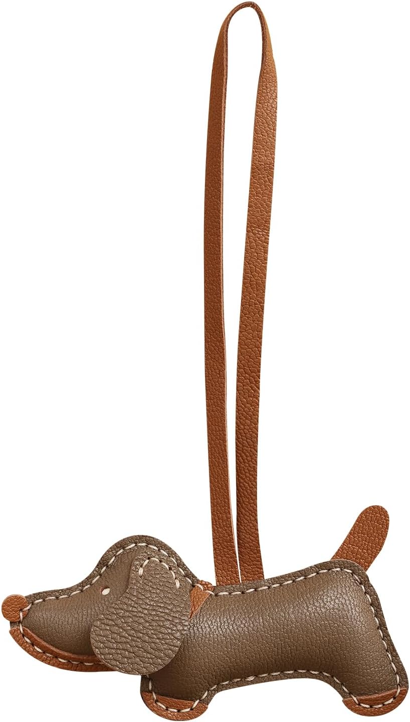 Dachshund Leather Bag Charms,Genuine Goatskin Keychain,Cute Dog Purse Charms for Handbags,Handmade Leather Charm - Image 2
