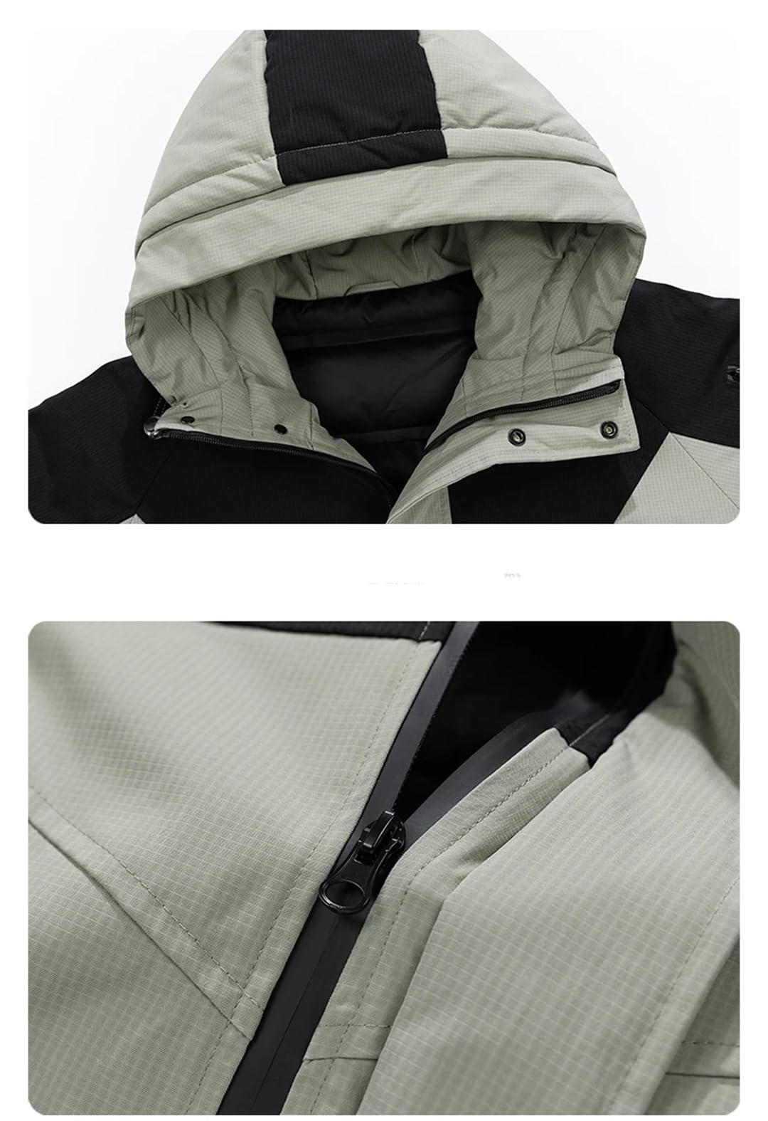 Piumino da uomo con cappuccio e cerniera, caldo, spesso, leggero, casual, bianco