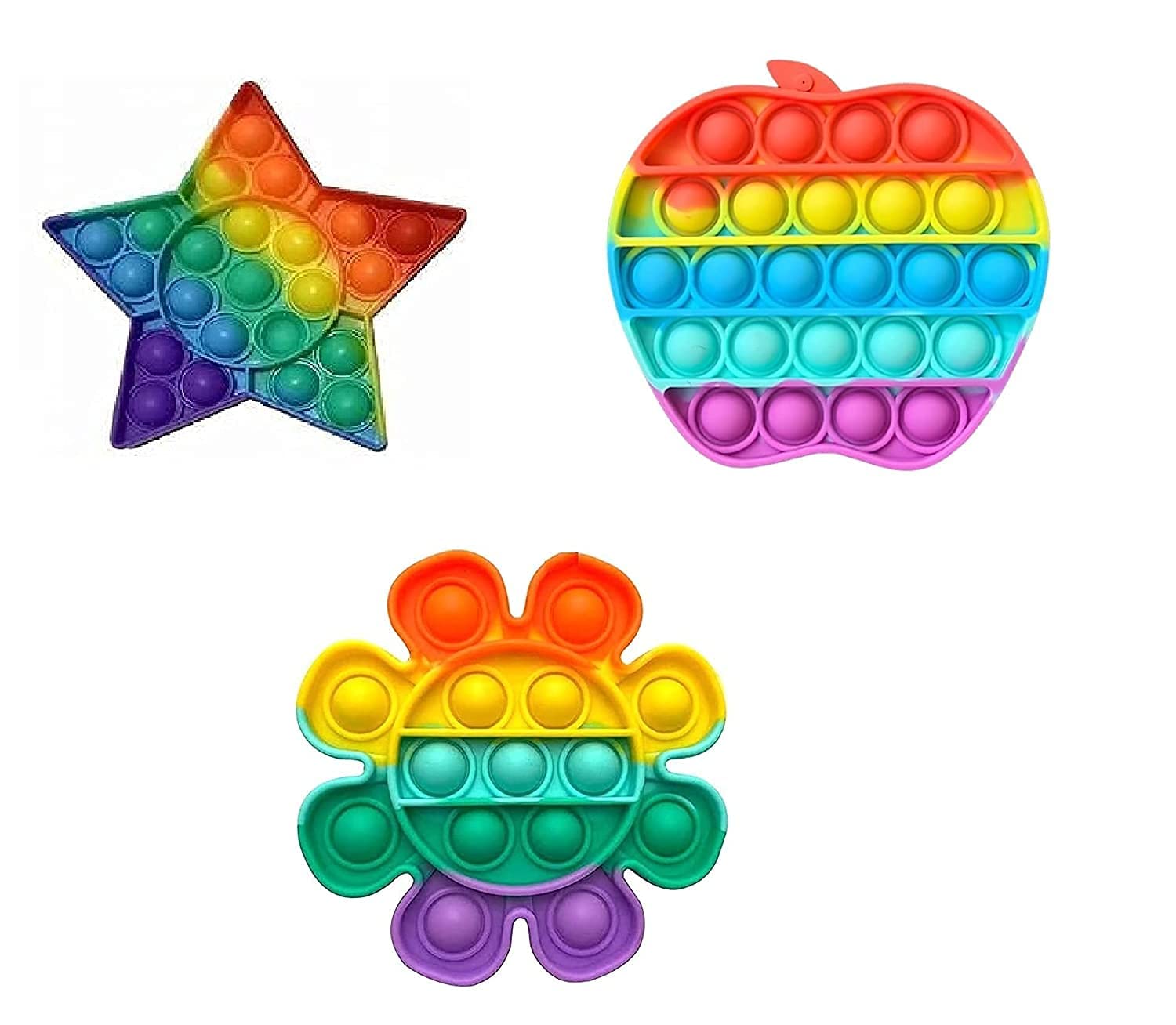 Pop It Toy Fidget Toys Pop Its Kids Fun Toys Stress Relief Pop its Toys Kid Fidgets Poppet Learning and Educational Toys for Girls and Boys (Pack of 03 Shapes) (B09JXVNWQR) Amazon Price History, Amazon Price Tracker