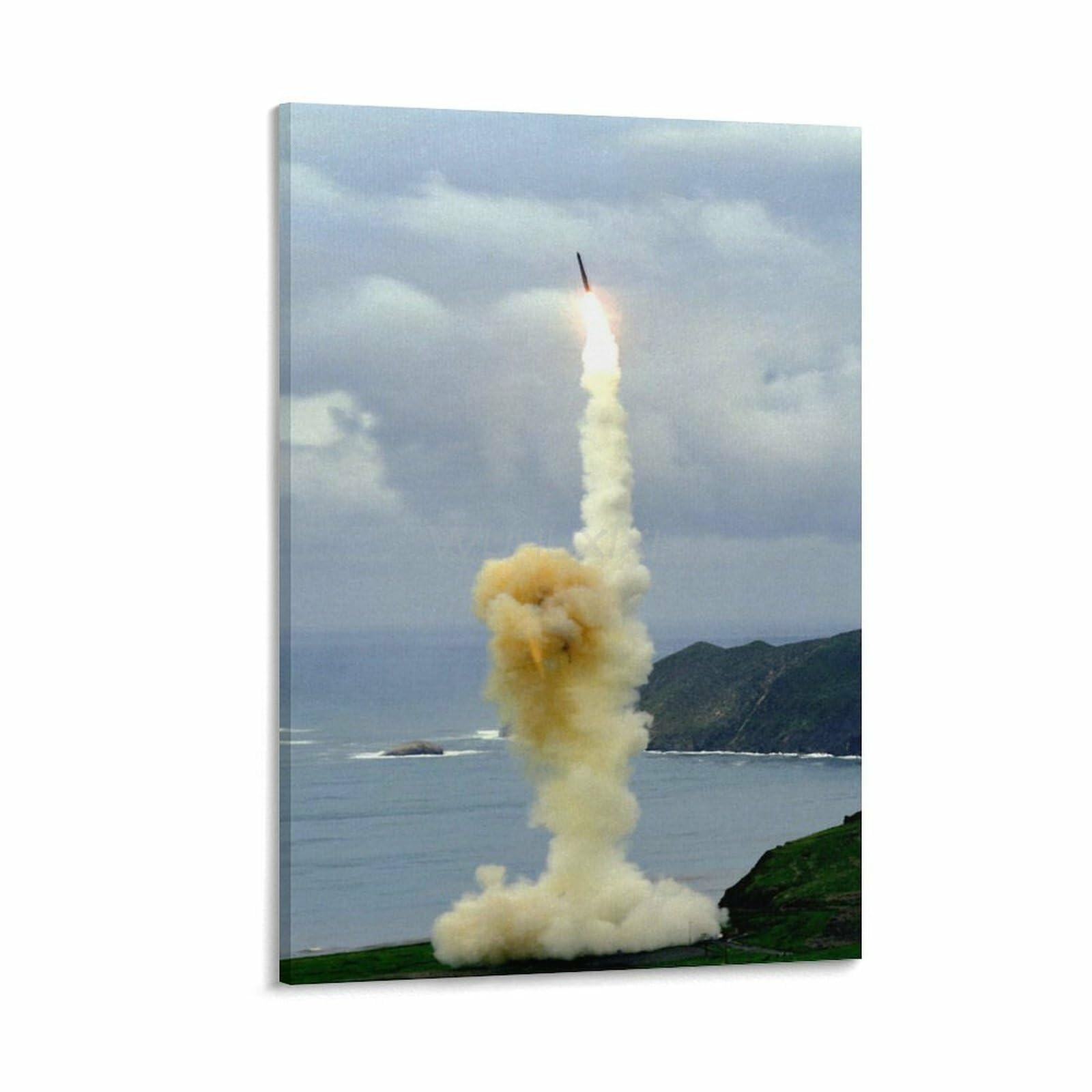 Minuteman III Intercontinental Ballistic Missile Poster 2 Canvas Painting Wall Art Poster for Bedroom Living Room Decor 24x36inch(60x90cm) Frame-style