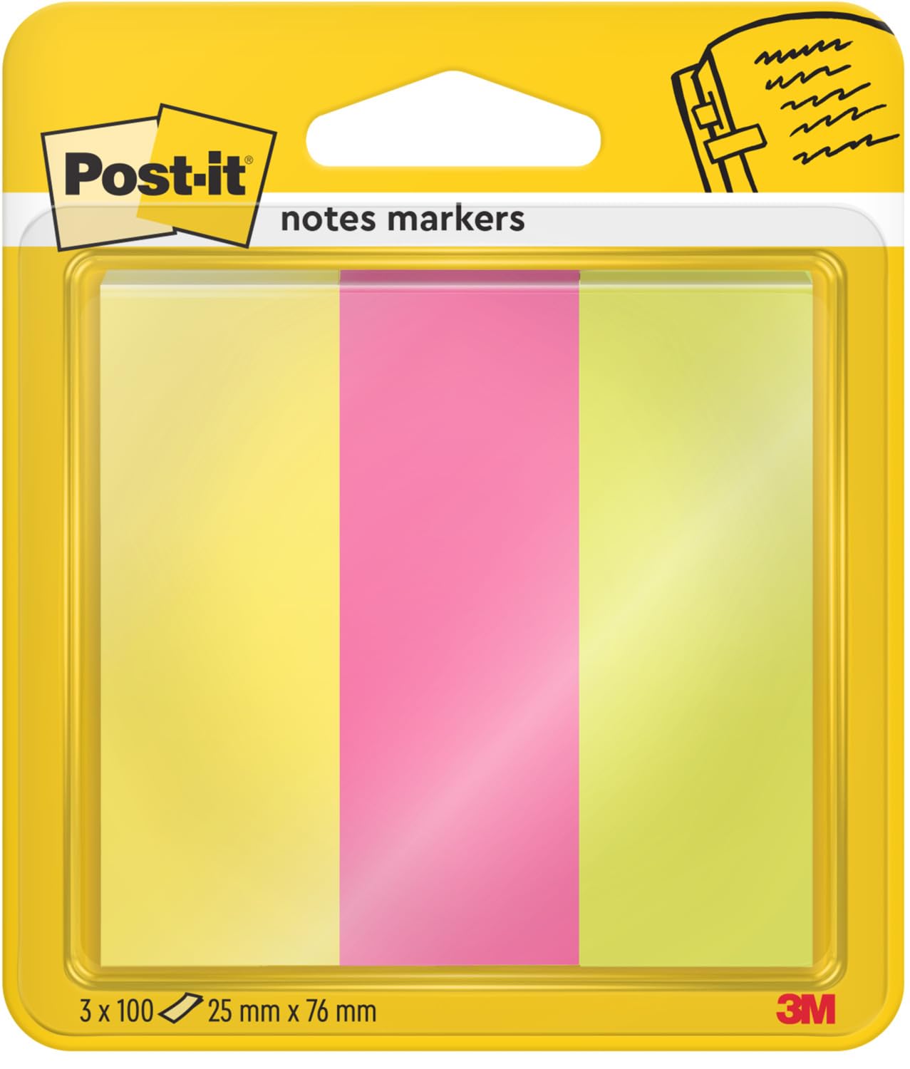 Post-It Index Flags Assorted Plain Not Perforated Special Format 3 Packs Of 100 Strips