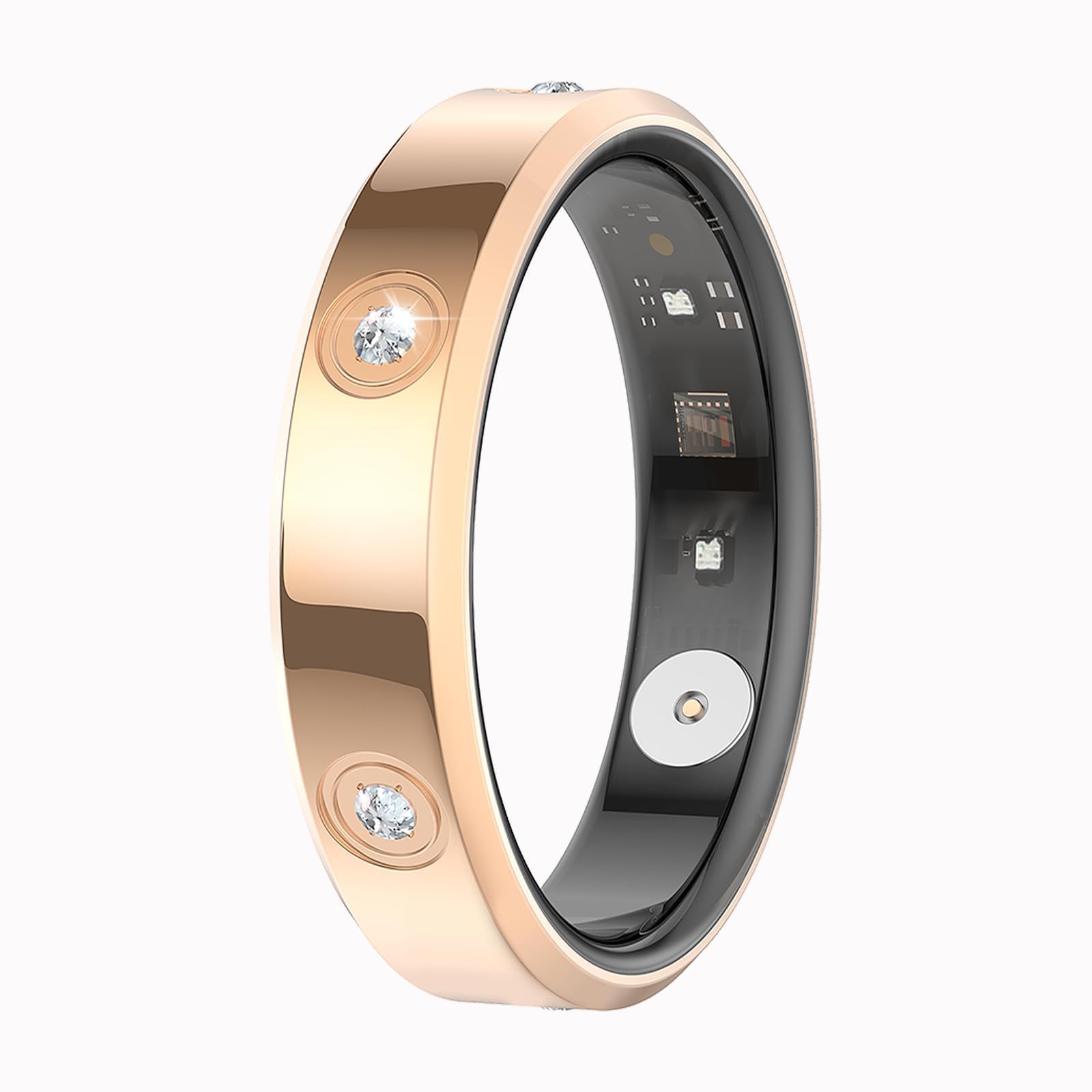 Yihou Smart Ring for Women Fitness Ring Health Ring with Diamonds Fitness Tracker with Heart Rate Sleep Monitor No Subscription Fee for Android iOS Gold 8#-image-17