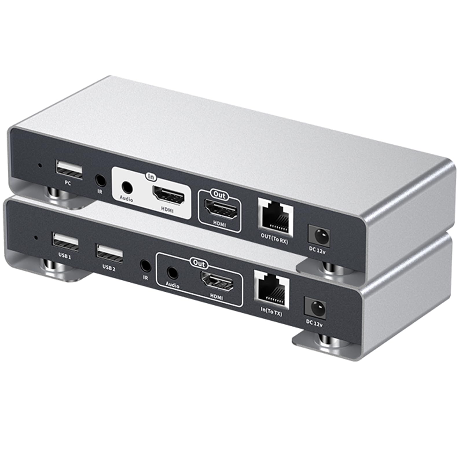 HDMI KVM USB Extender 4K30Hz Over Cat6/7 656ft/200M Switchable HDMI Ethernet Extender Transmitter Receiver Loop Out and USB Extender for Remote Control of Monitor and Keyboard Mouse-image-14
