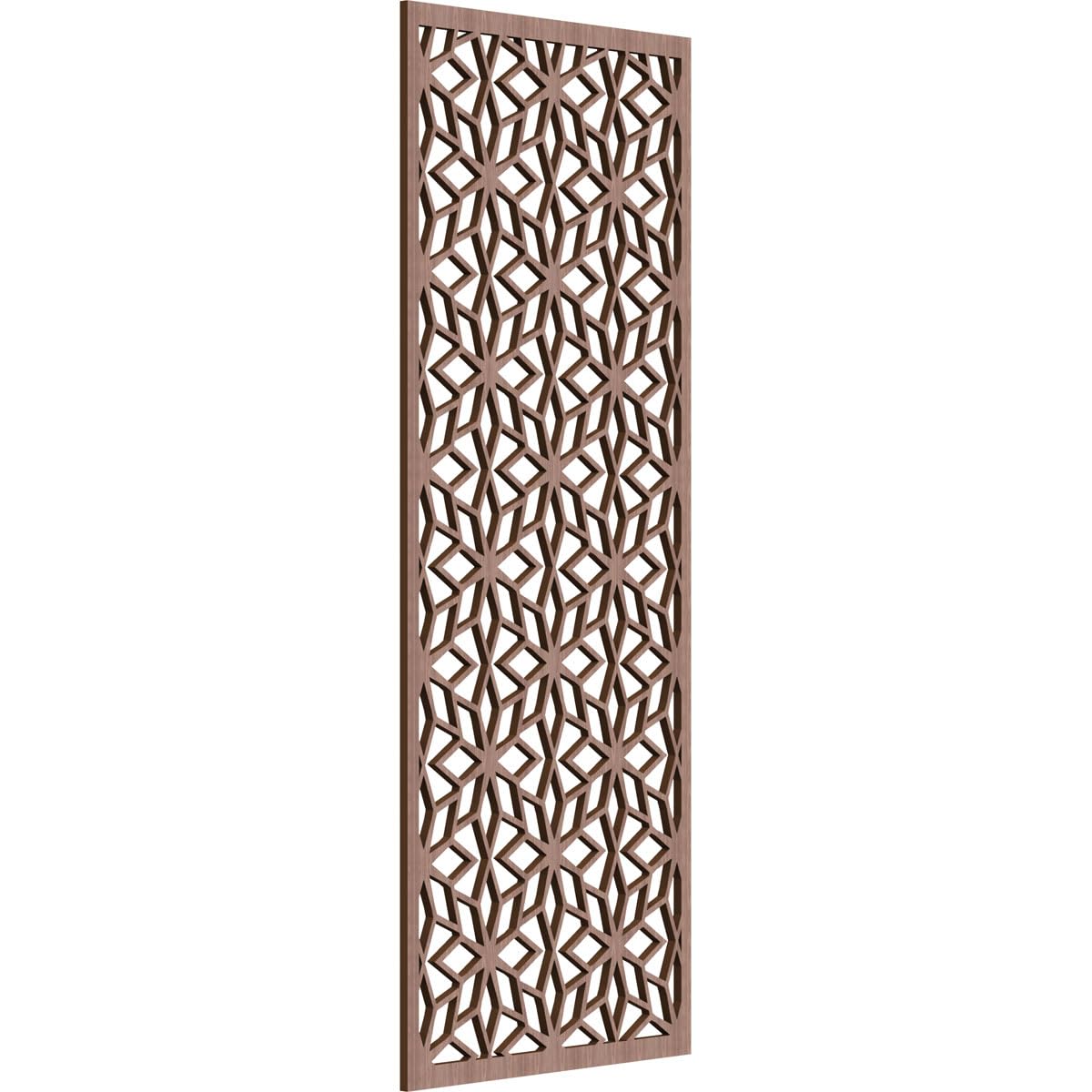 19 3/8"W x 49 3/8"H x 3/8"T Lake Decorative Fretwork Wood Wall Panels, Walnut