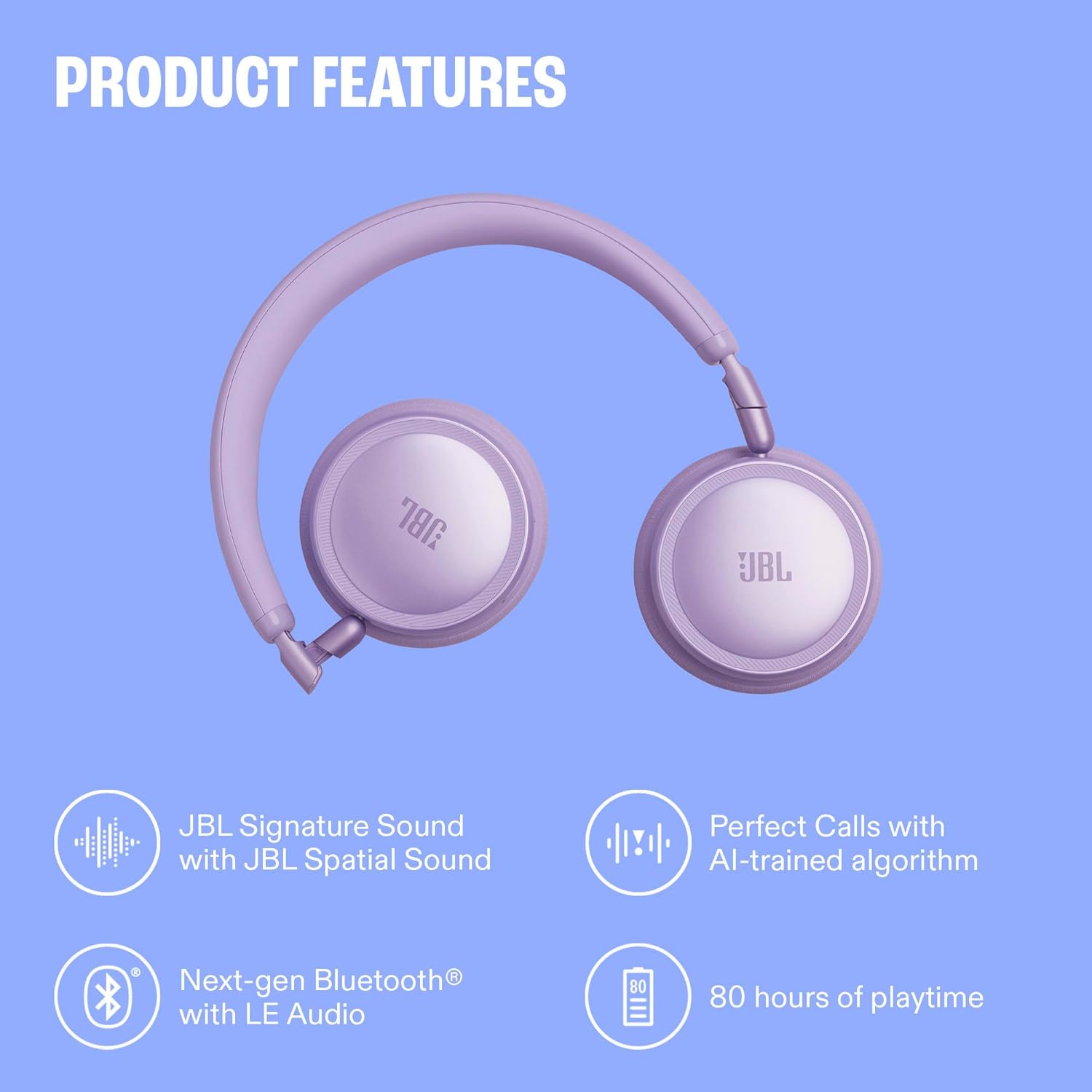 JBL Live 680NC - Wireless on-Ear True Adaptive Noise Cancelling Headphones, JBL Signature Sound with Hi-Res Audio, 2-mic Perfect Calls 2.0 with AI-Trained Algorithm, & Personi-Fi 3.0 (Champagne)