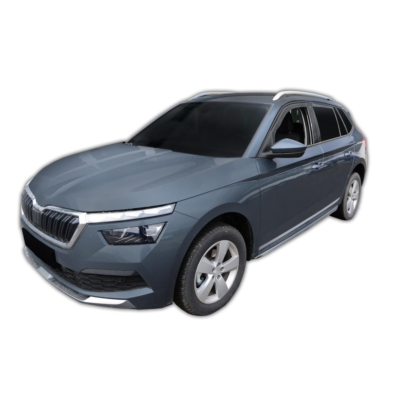 J&J AUTOMOTIVE GP Windabweiser passend für Skoda Kamiq ab 2019 4tlg, Vorne und Hinten Regenabweiser Passform Getönt Schwarz