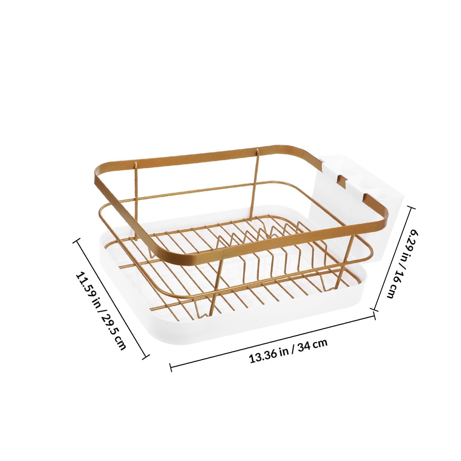 VILLCASE Platos Fácil de Limpiar para Cocina Acero al Carbono Dorado y Pp Escurridor Soporte para Platos y Cuencos Gran Capacidad Diseño Moderno