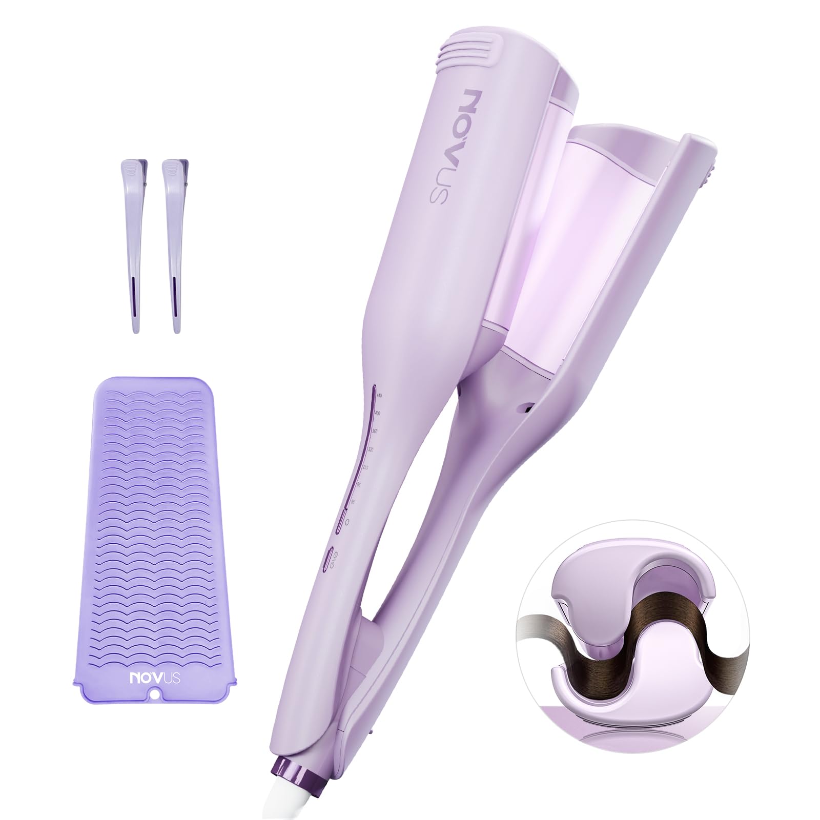 Waver Hair Tool NOVUSPRO Hair Crimper Wave Curling Iron for All Hair Types Ionic Waver Crimper Easy to