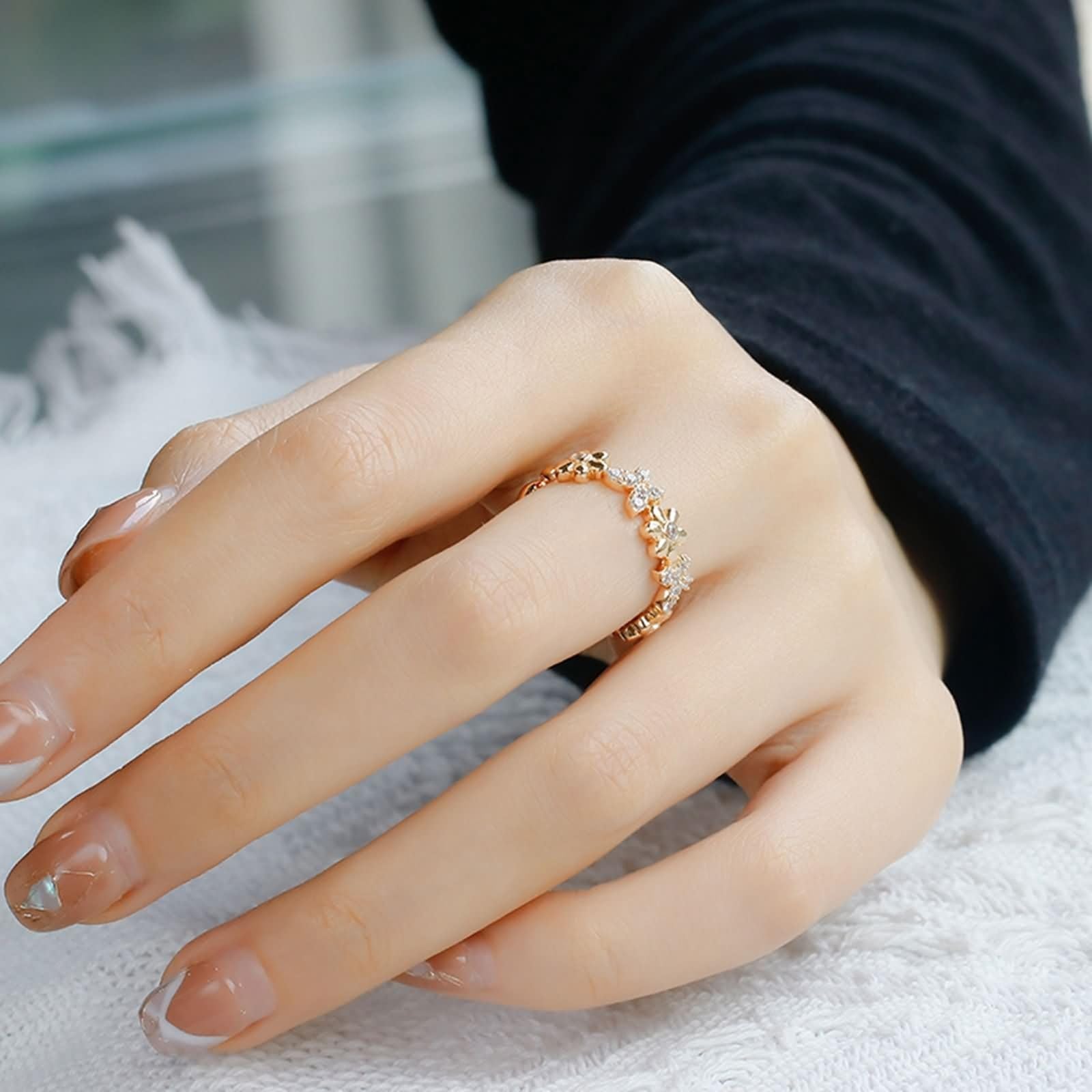 Anillos de pareja de oro 9 K/14 K/18 K auténtico con moissanita, forma de mariposa