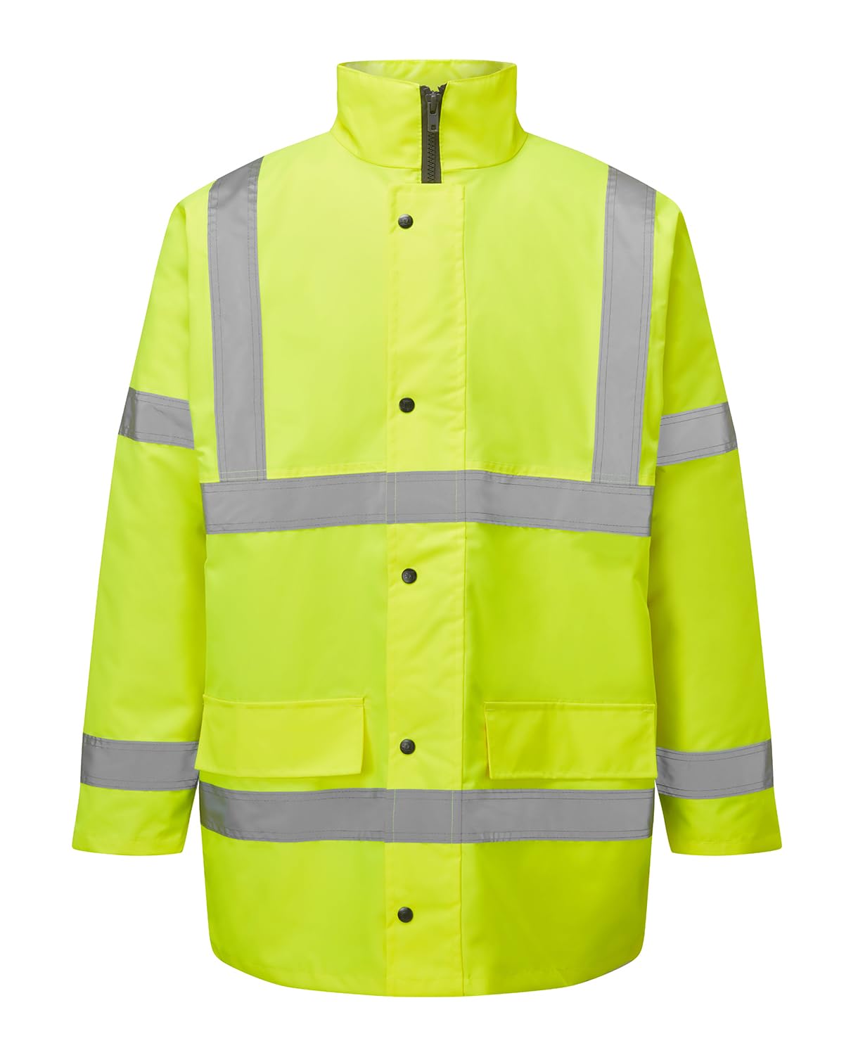 Expert Workwear HI VIZ Two 2 Tone Parka Jacket Visibility Security Work Waterproof Coat (Medium, Yellow)