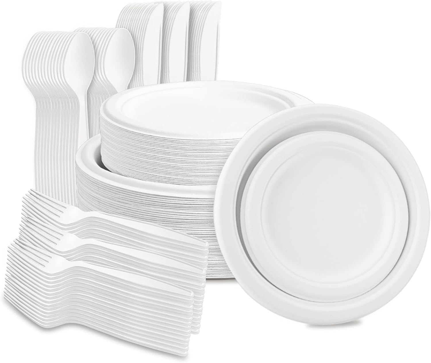 Christmas Plates Fuyit 250 Platos De Papel Compostables Con Juego
