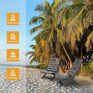 IVY&LANE Portable Xavier-Chairs Set of 4 | Folding-Adirondack-Chair | Wave | HDPE Plastic | Black | All-Weather Resistant | for Outdoor Fire-Pit Patio Lawn Beach Poolside IVYLANE Portable Xavier Chairs Set of 4 Folding Adirondack Chair Wave HDPE Plastic Black All Weather Resistant for Outdoor Fire Pit Patio Lawn Beach Poolside